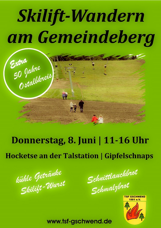 Plakat Skiliftwandern am 08.06.